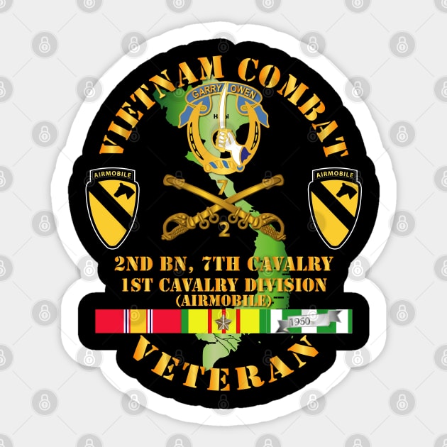 Vietnam Combat Cavalry Veteran w 2nd Bn 7th Cav DUI - 1st Cav Div Sticker by twix123844